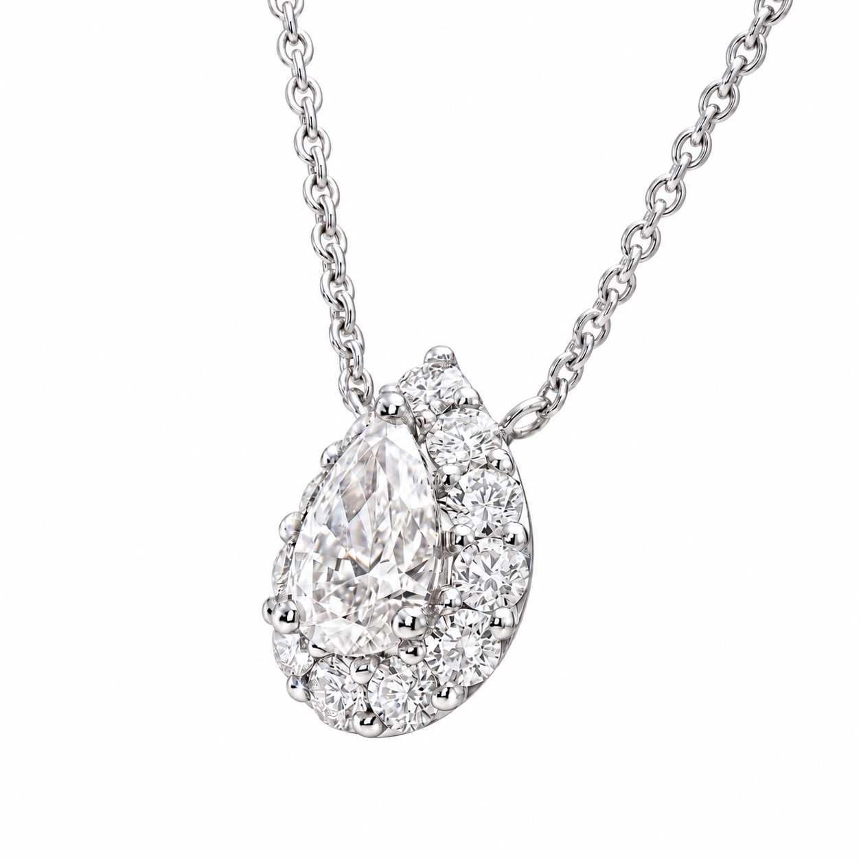 Pear Halo Pendant